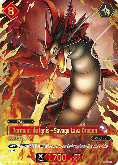 Jormuntide Ignis - Savage Lava Dragon EBP01-001SSP Palworld TCG card