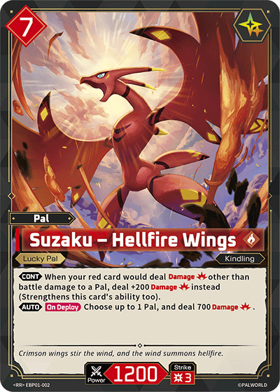 Suzaku - Hellfire Wings EBP01-002 Palworld TCG card