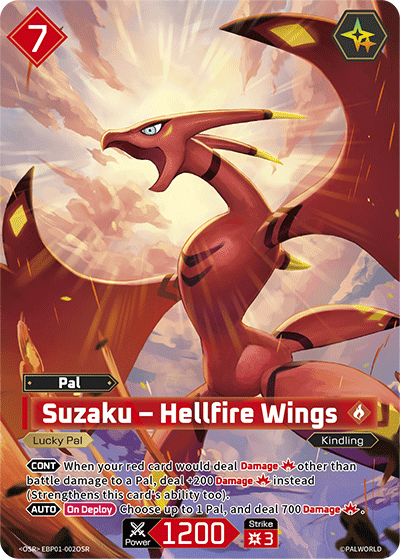 Suzaku - Hellfire Wings EBP01-002OSR Palworld TCG card