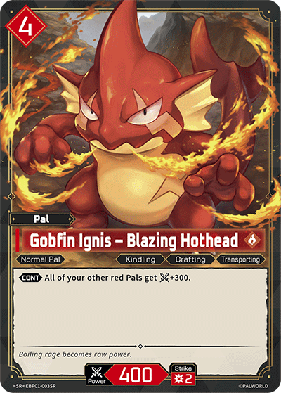 Gobfin Ignis - Blazing Hothead EBP01-003SR Palworld TCG card