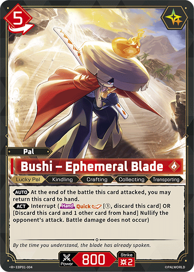 Bushi - Ephemeral Blade EBP01-004 Palworld TCG card