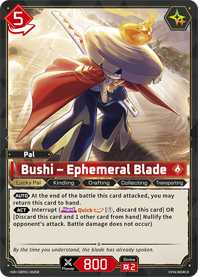 Bushi - Ephemeral Blade EBP01-004SR Palworld TCG card