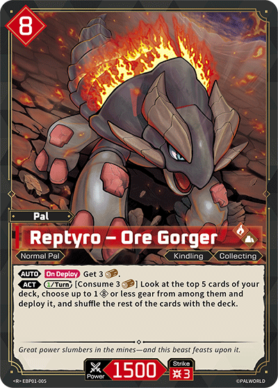 Reptyro - Ore Gorger EBP01-005 Palworld TCG card