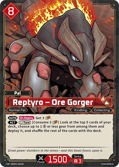 Reptyro - Ore Gorger EBP01-005SR Palworld TCG card