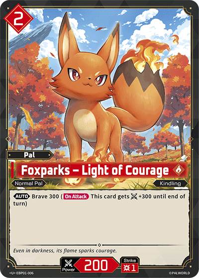 Foxparks - Light of Courage EBP01-006 Palworld TCG card