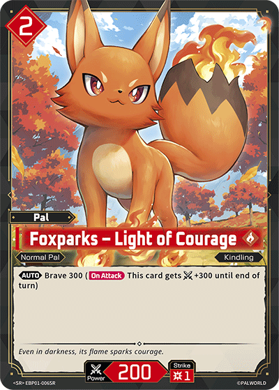 Foxparks - Light of Courage EBP01-006SR Palworld TCG card