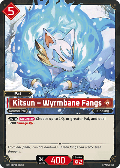 Kitsun - Wyrmbane Fangs EBP01-007SR Palworld TCG card