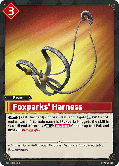 Foxparks' Harness EBP01-019 Palworld TCG card