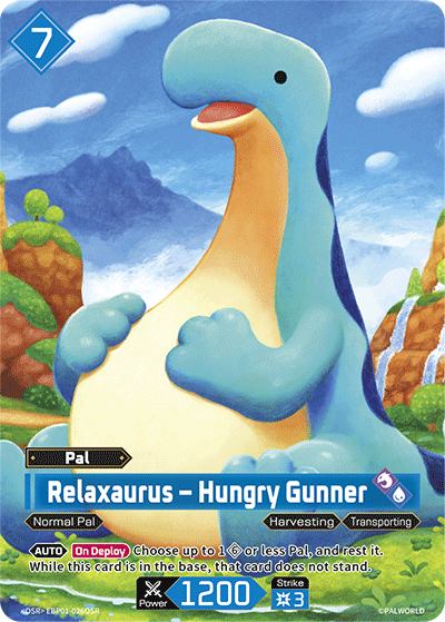 Relaxaurus - Hungry Gunner EBP01-026OSR Palworld TCG card