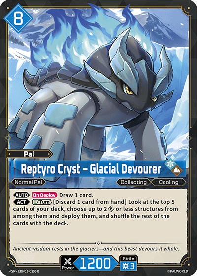 Reptyro Cryst - Glacial Devourer EBP01-030SR Palworld TCG card
