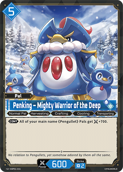 Penking - Mighty Warrior of the Deep EBP01-031 Palworld TCG card