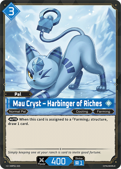 Mau Cryst - Harbinger of Riches EBP01-035 Palworld TCG card