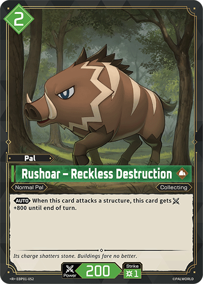 Rushoar - Reckless Destruction EBP01-052 Palworld TCG card