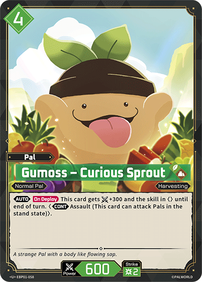 Gumoss - Curious Sprout EBP01-058 Palworld TCG card