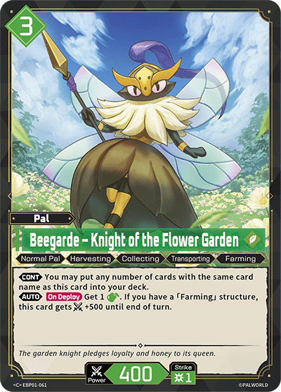 Beegarde - Knight of the Flower Garden EBP01-061 Palworld TCG card