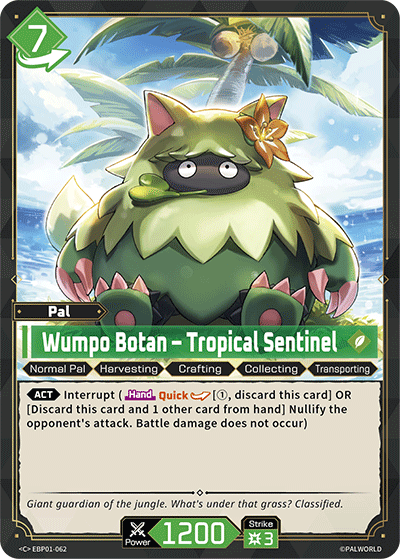 Wumpo Botan - Tropical Sentinel EBP01-062 Palworld TCG card