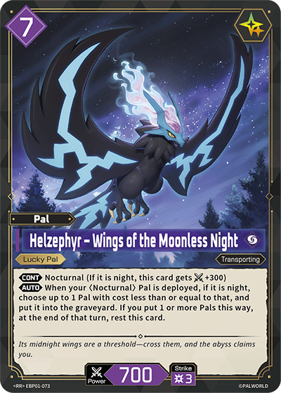 Helzephyr - Wings of the Moonless Night EBP01-073 Palworld TCG card