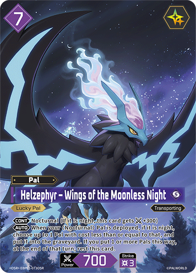 Helzephyr - Wings of the Moonless Night EBP01-073OSR Palworld TCG card