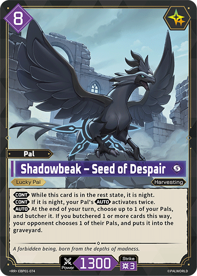 Shadowbeak - Seed of Despair EBP01-074 Palworld TCG card
