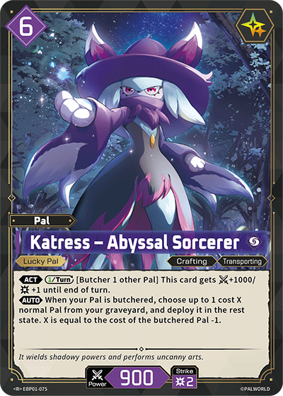 Katress - Abyssal Sorcerer EBP01-075 Palworld TCG card