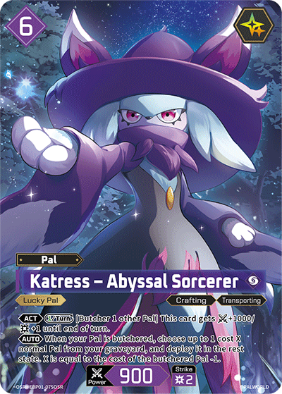 Katress - Abyssal Sorcerer EBP01-075OSR Palworld TCG card