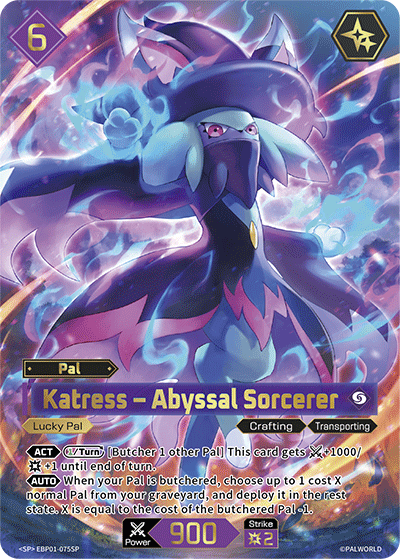 Katress - Abyssal Sorcerer EBP01-075SP Palworld TCG card