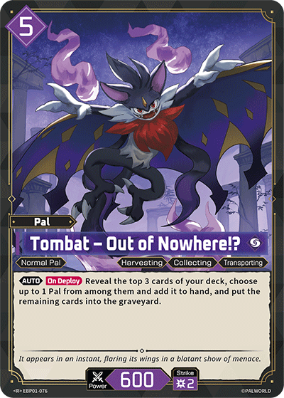 Tombat - Out of Nowhere!? EBP01-076 Palworld TCG card