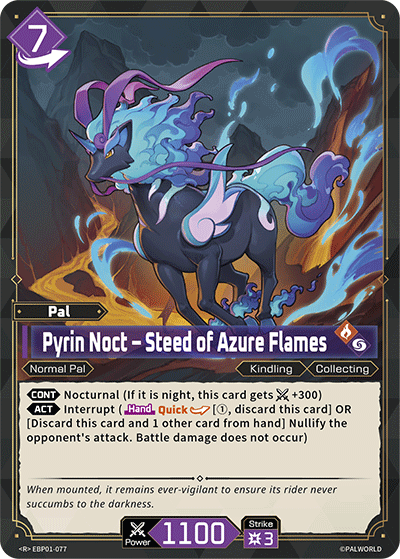 Pyrin Noct - Steed of Azure Flames EBP01-077 Palworld TCG card