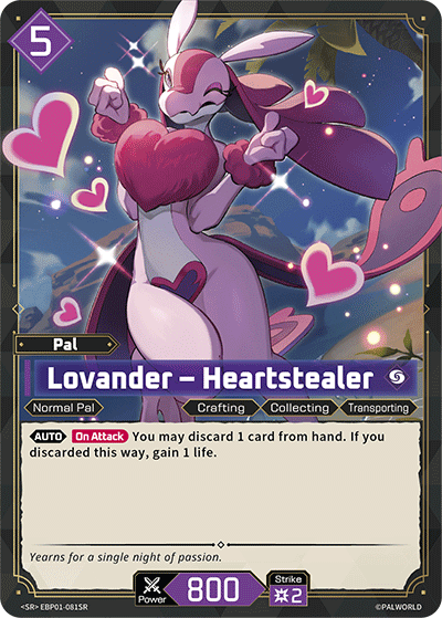 Lovander - Heartstealer EBP01-081SR Palworld TCG card