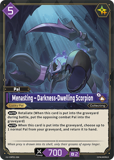 Menasting - Darkness-Dwelling Scorpion EBP01-084 Palworld TCG card