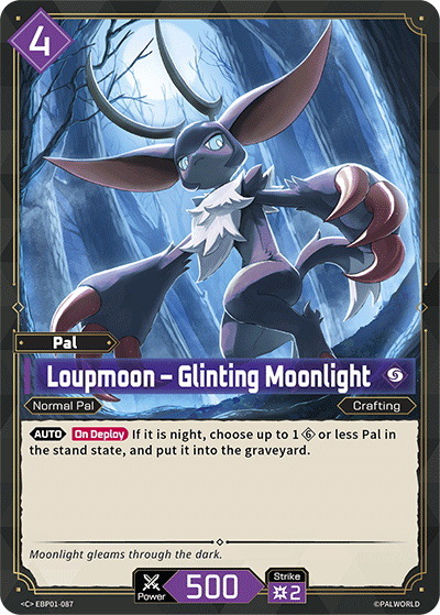 Loupmoon - Glinting Moonlight EBP01-087 Palworld TCG card