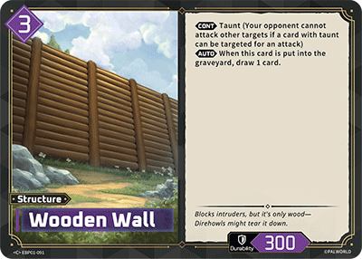 Wooden Wall EBP01-091 Palworld TCG card