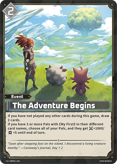 The Adventure Begins EBP01-100 Palworld TCG card