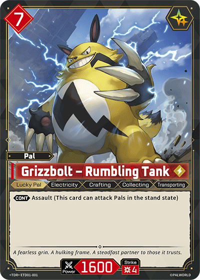 Grizzbolt - Rumbling Tank ETD01-001 Palworld TCG card