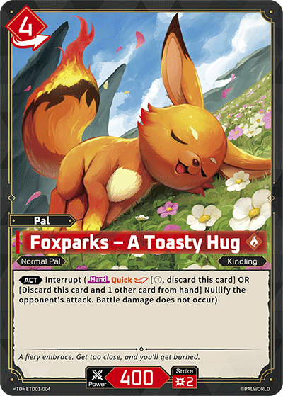 Foxparks - A Toasty Hug ETD01-004 Palworld TCG card