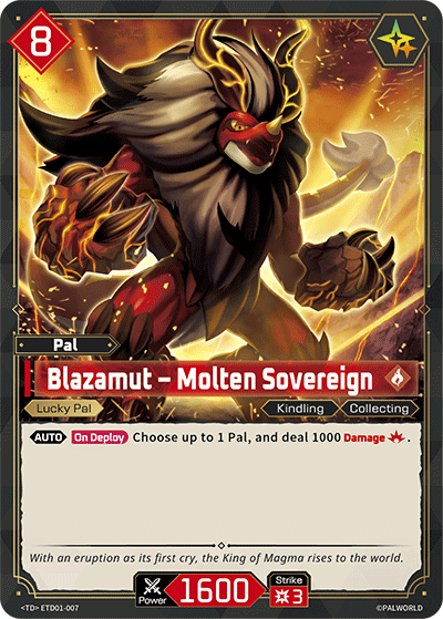 Blazamut - Molten Sovereign ETD01-007 Palworld TCG card