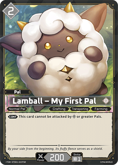 Lamball - My First Pal ETD01-023TSR Palworld TCG card