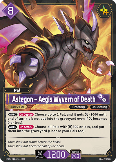 Astegon - Aegis Wyvern of Death ETD02-012TSR Palworld TCG card