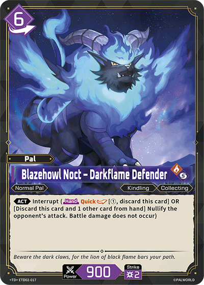 Blazehowl Noct - Darkflame Defender ETD02-017 Palworld TCG card